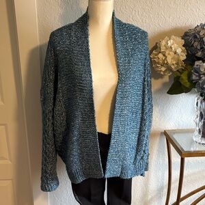 Cabi turquoise cable knit cardigan size Large
